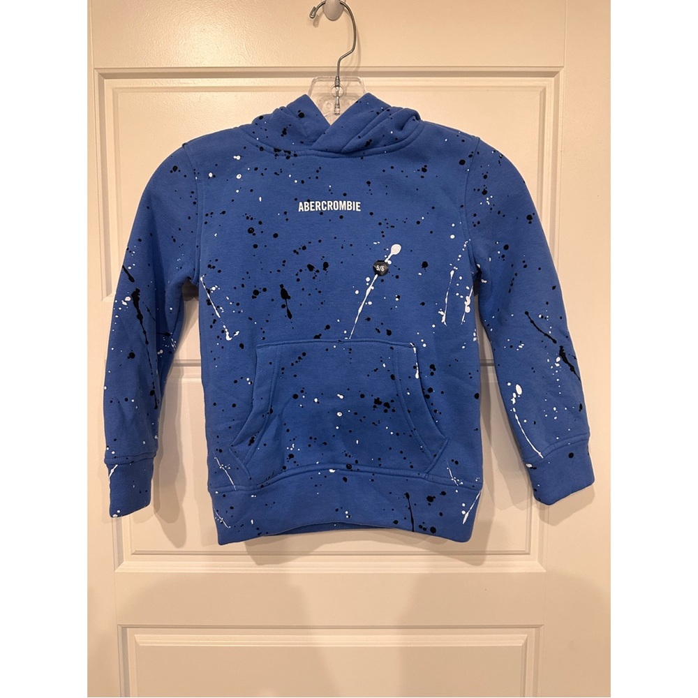 NWT KIDS Size 5/6 Abercrombie Kids Blue Splatter Hoodie
